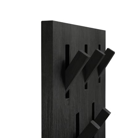 Portemanteau mural Utilitile bois noir / 5 patères rabattables - 40 x 40 cm - Ethnicraft