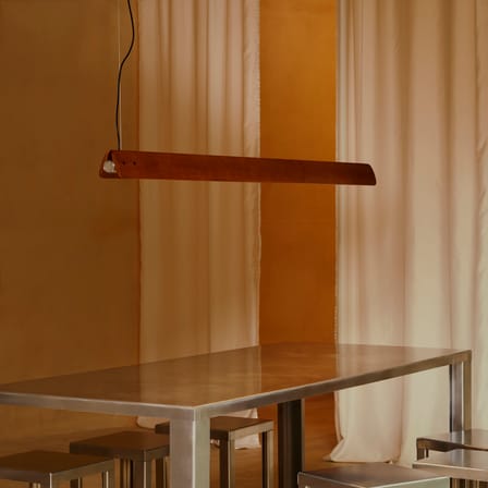 Suspension Seki-Han bois naturel / Réédition 1963 - L 169 cm - Flos