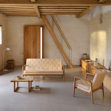 Sitzbank Table Bench faser holz natur / Couchtisch - 69 x 46 cm / Børge Mogensen, 1958 - CARL HANSEN & SON