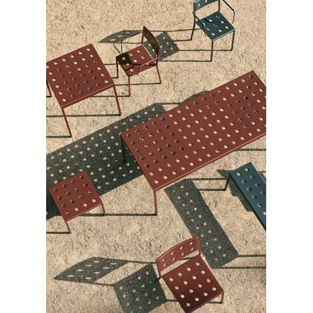Table carrée Balcony métal rouge / 75 x 76 cm - Bouroullec, 2022 - Hay