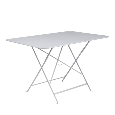 Table pliante Bistro métal blanc / 117 x 77 cm - 6 personnes - Trou parasol - Fermob