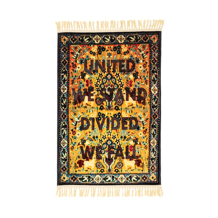 Tapis Burnt - United  multicolore / 80 x 120 cm - Inscription obtenue par combustion - Seletti