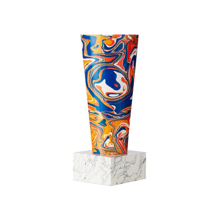 Vase Swirl Stem plastique matériau composite multicolore / 9 x 9 x H 23 cm - Effet marbre / Seconde vie - Tom Dixon