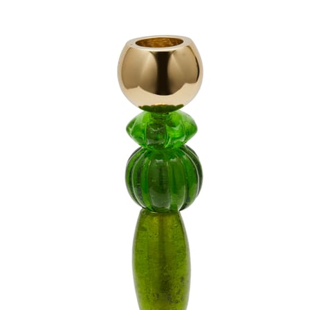Bougeoir Perles verre vert / Small - H 34 cm - Pols Potten