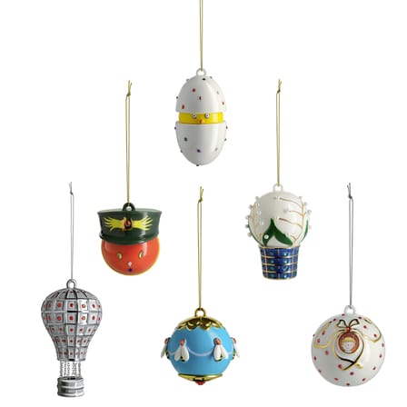 Boule de Noël Fleurs de Jorì céramique gris / Montgolfière - peint main / Seconde vie - Alessi
