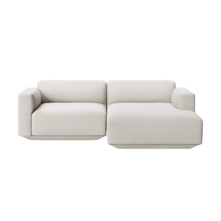 Canapé d'angle Develius B tissu beige / 3 places - L 220 cm / Dormeuse droite - &tradition