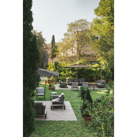 Canapé de jardin 3 places Tami métal tissu gris / L 277 cm - Emu