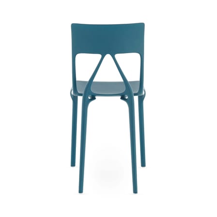 Chaise empilable A.I. Lite plastique bleu / Conçu par intelligence artificielle - Recyclé - Kartell