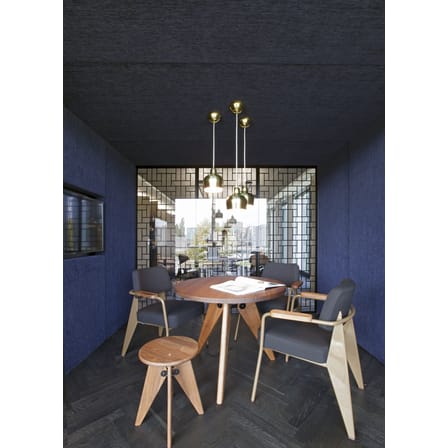 Fauteuil rembourré Fauteuil Direction tissu bleu / Jean Prouvé, 1951 - Vitra