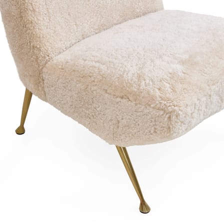 Fauteuil rembourré Gainsbourg blanc / Laine bouclée - Jonathan Adler