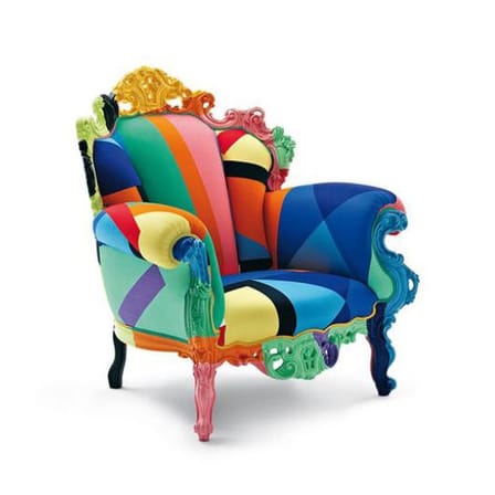 Fauteuil rembourré Proust Geometrica tissu multicolore / Alessandro Mendini, 1978-2009 - Cappellini
