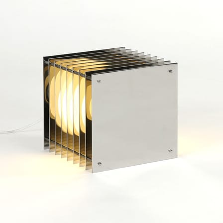 Lampe de table Lop Big Square métal / Acier poli - BANG