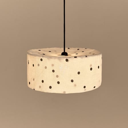 Vibes Lampshade textile black / Ø 40 x H 18 cm - Linen - NOBODINOZ