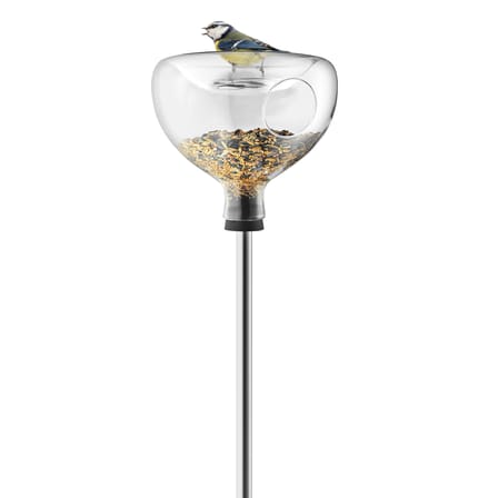 Mangeoire à oiseaux  verre transparent / Sur pied - Bain intégré - Eva Trio