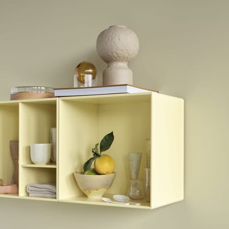 Rangement mural Montana Mini 1001 bois jaune / Ouvert - 35 x 35 x P 25 cm - MONTANA