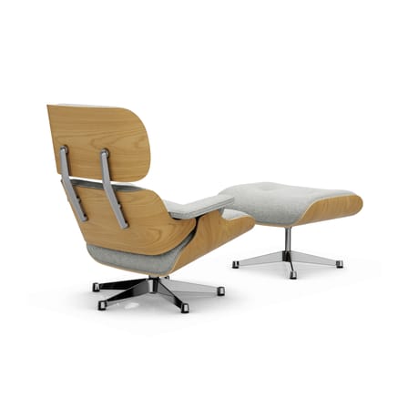 Set fauteuil & repose-pieds Lounge Chair & Ottoman tissu beige / Eames (1956) - Vitra