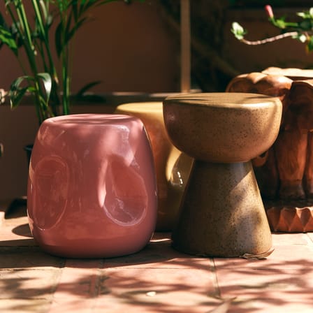 Table d'appoint Currents céramique rose / Ø 38 x H 38 cm - HK LIVING