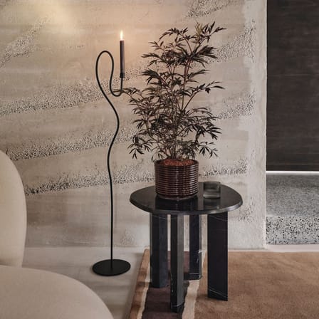Table d'appoint Taula marbre noir / Ø 54.4 x H 45 cm - Marbre - Ferm Living