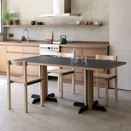 Table rectangulaire Toucan bois noir / 190 x 80 cm - KANN DESIGN