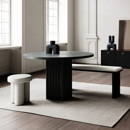 Table ronde Arc marron / Ø 120 cm - Béton fibré - 101 COPENHAGEN