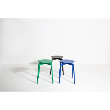 Tabouret empilable Fromme métal vert / Aluminium - Petite Friture