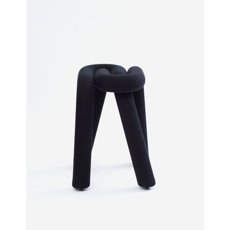 Tabouret rembourré Bold tissu noir - Moustache