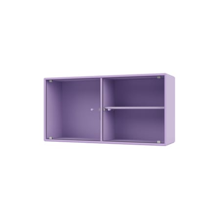 Rangement mural Ripple I bois violet / Vitrine - L 69,6 x P 20 x H 35,4 cm / Verre ondulé - MONTANA