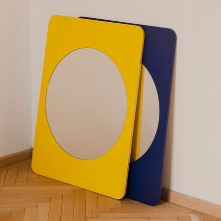 Wandspiegel Aku holz gelb / B 70 x H 90 cm - NOO.MA