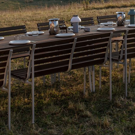 Banc avec dossier Traverse Dining bois marron / L 114 cm - Sans accoudoirs / Bouroullec - Hay