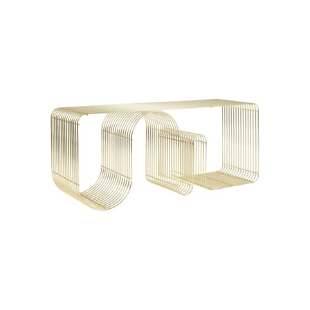 Banc Curva métal or / Etagère - L 100 cm - AYTM