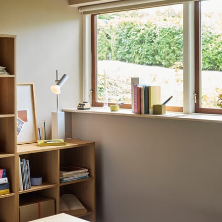 Bibliothèque Disco Small bois naturel / L 80 x P 30 x H 95 cm - HÜBSCH