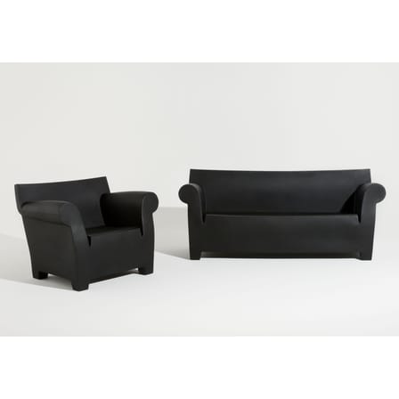 Canapé de jardin 2 places Bubble Club plastique gris / L 189 cm - Philippe Starck, 2000 - Kartell