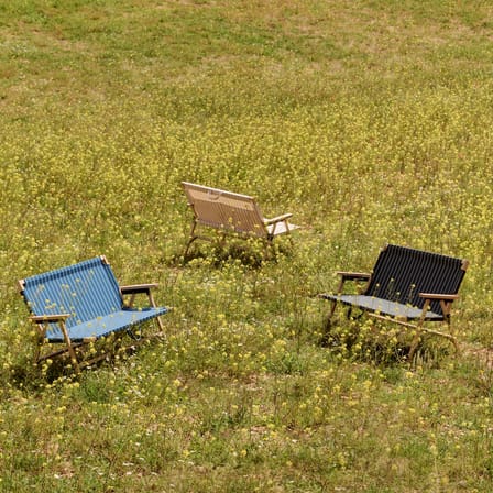 Canapé de jardin 2 places Outdoor Market tissu bleu / L 117 cm - Jasper Morrison - Hay