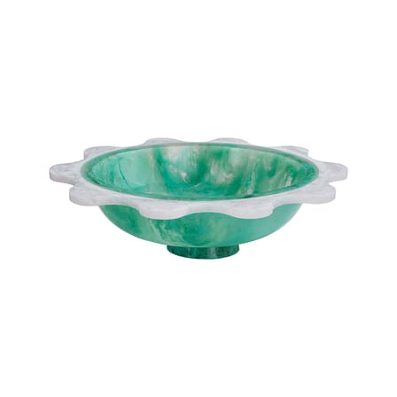 Coupe Mustique Ripple vert / Ø 37 x H 10,5 cm - Acrylique - Jonathan Adler