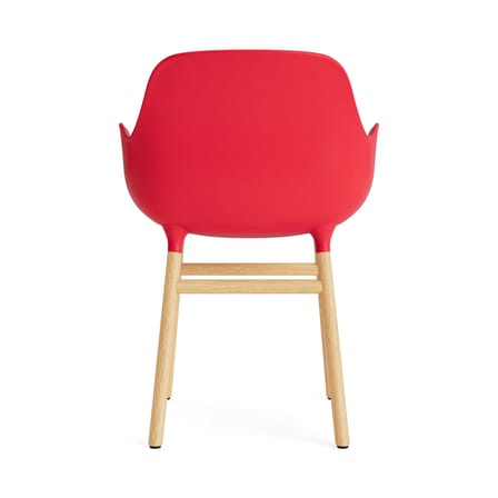 Fauteuil Form plastique rouge / Pieds chêne - Normann Copenhagen