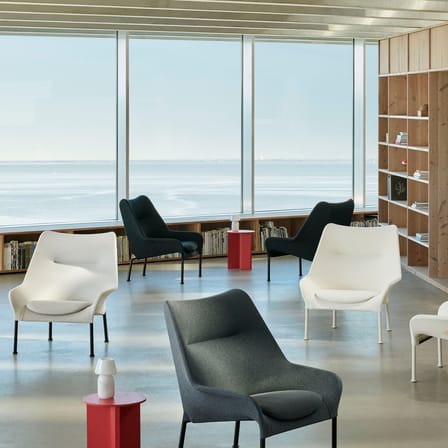 Fauteuil lounge O2 tissu noir - Hay