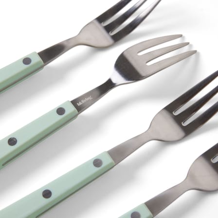 Fourchette à dessert 70s plastique vert / Set de 4 - L 14 cm - HK LIVING