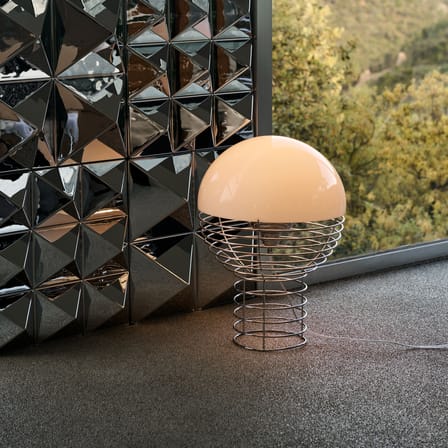 Lampe de table Wire métal blanc / Ø 30 x H 42 cm - Verner Panton, 1972 - Verpan