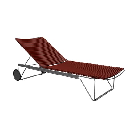 Lettino inclinabile a rotelle Click materiale plastico rosso - Houe