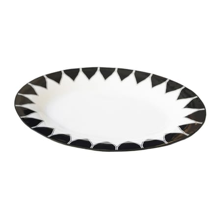 Piatto Daria ceramica nero / 45 x 31 cm - Ceramica dipinta a mano - Maison Sarah Lavoine