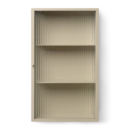 Rangement mural Haze métal beige / L 35 x H 60 cm - Verre cannelé - Ferm Living