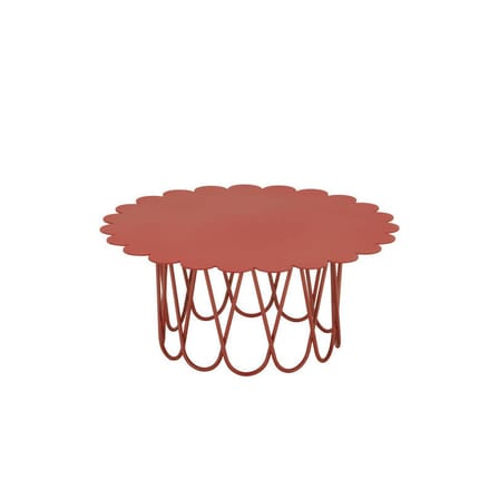Table basse Flower Small métal rouge / By Alexander Girard, 1977 - Ø 60 cm - Vitra