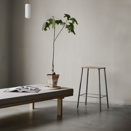Tabouret de bar Adam cuir beige / H 65 cm - Indoor - Frama 