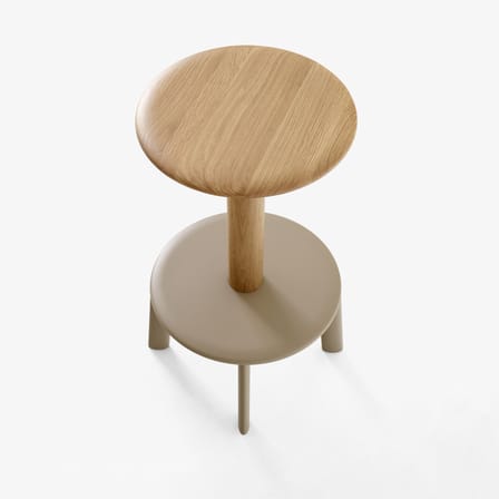 Tabouret haut pivotant Massif AV39 bois naturel / H 65 cm - &tradition