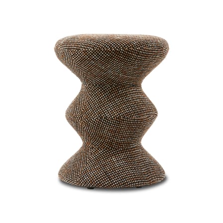 Tabouret rembourré Zig Zag Soft tissu marron - POLSPOTTEN
