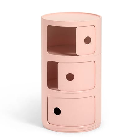 Ablage Componibili Bio plastikmaterial rosa / 3 Schubladen - Natürliches & biologisch abbaubares Material - Kartell