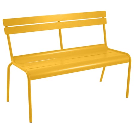 Banc avec dossier Luxembourg métal jaune / 3 places - L 118 cm - Fermob