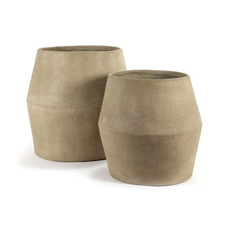 Cache-pot Construct papier marron beige Small / Ø 50 x H 47 cm -  Papier mâché - Serax