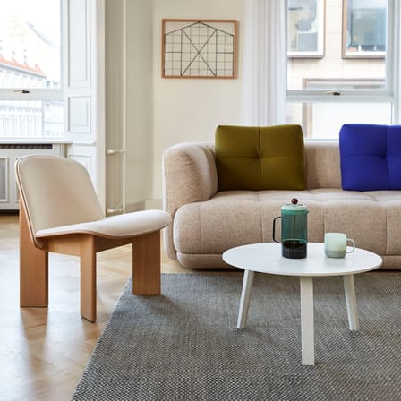 Canapé droit Quilton tissu beige / 3 places - L 248 cm / Matelassé - Hay