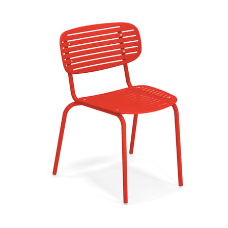 Chaise empilable Mom métal rouge - Emu